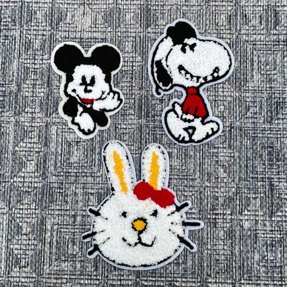 Lot of 3 Patches Iron On Soft Clothes Patches for Craft Kids Jackets Jeans Acces - Picture 7 of 11